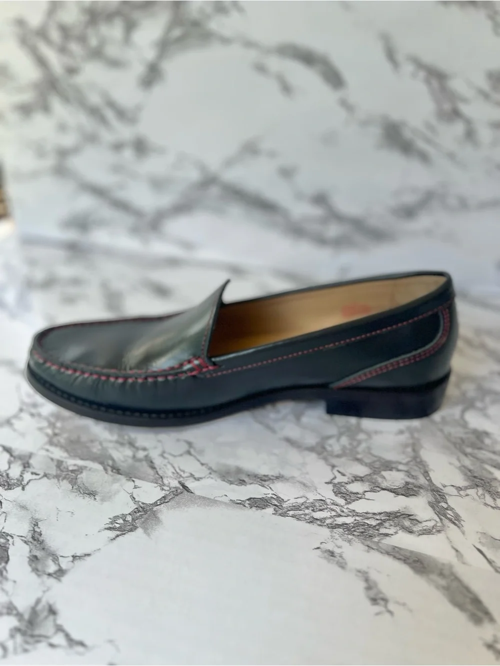 Marc Joseph Mason Boulevard Navy Blue Leather Loafers 10 Quiet Luxury